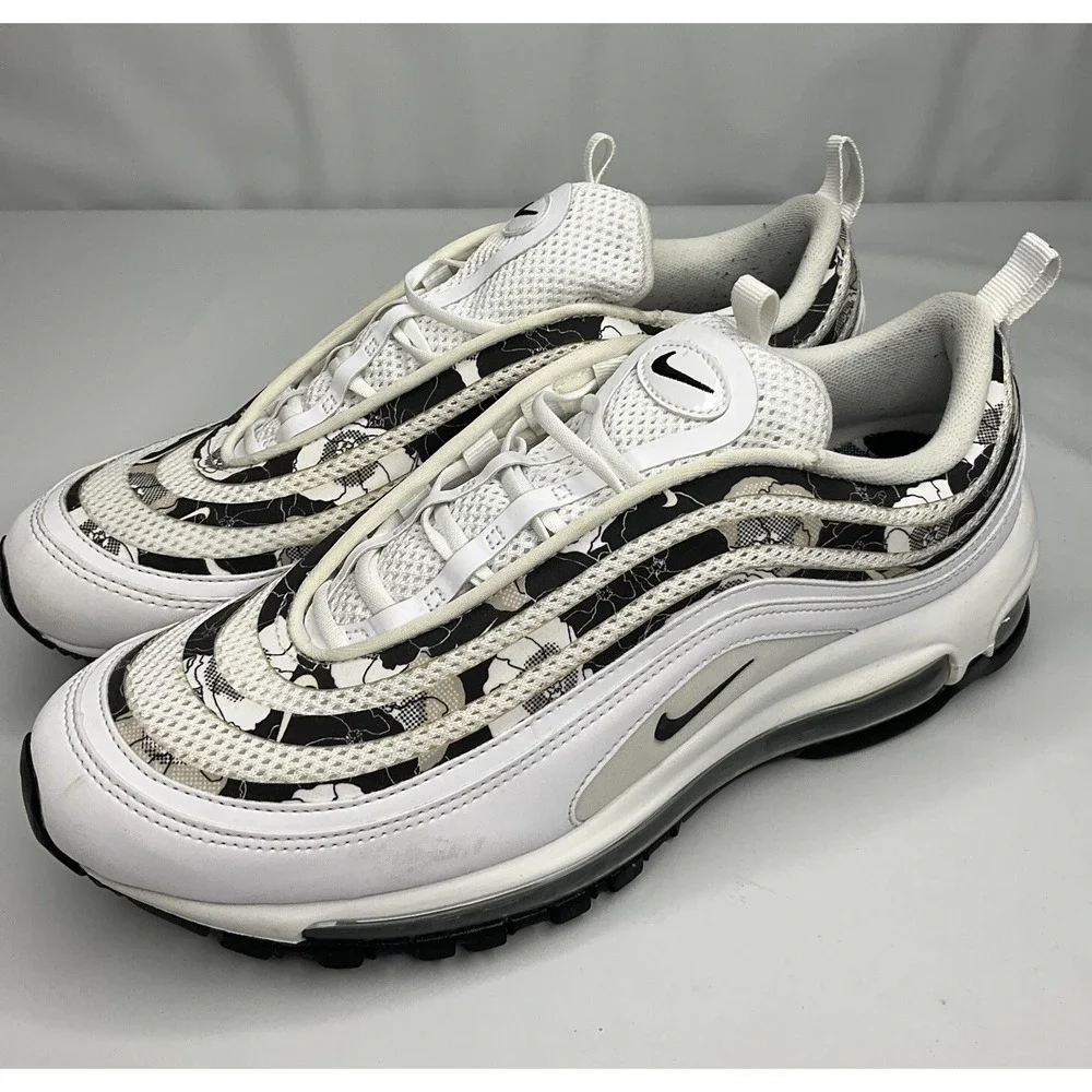Nike Air Max 97 SE Sneakers Women Sz 9.5 Shoes White Floral BV0129-100 Running